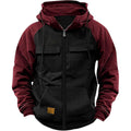 Men's Multi-Pocket Fleece-Lined Utility Hoodie