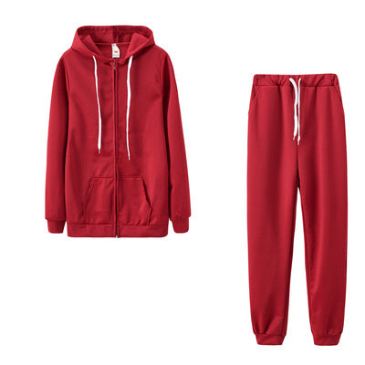 Women's Color-Block Hoodie & Straight-Leg Pants Set