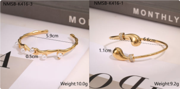 Open Cuff Bangle – 18K Gold-Plated Stainless Steel