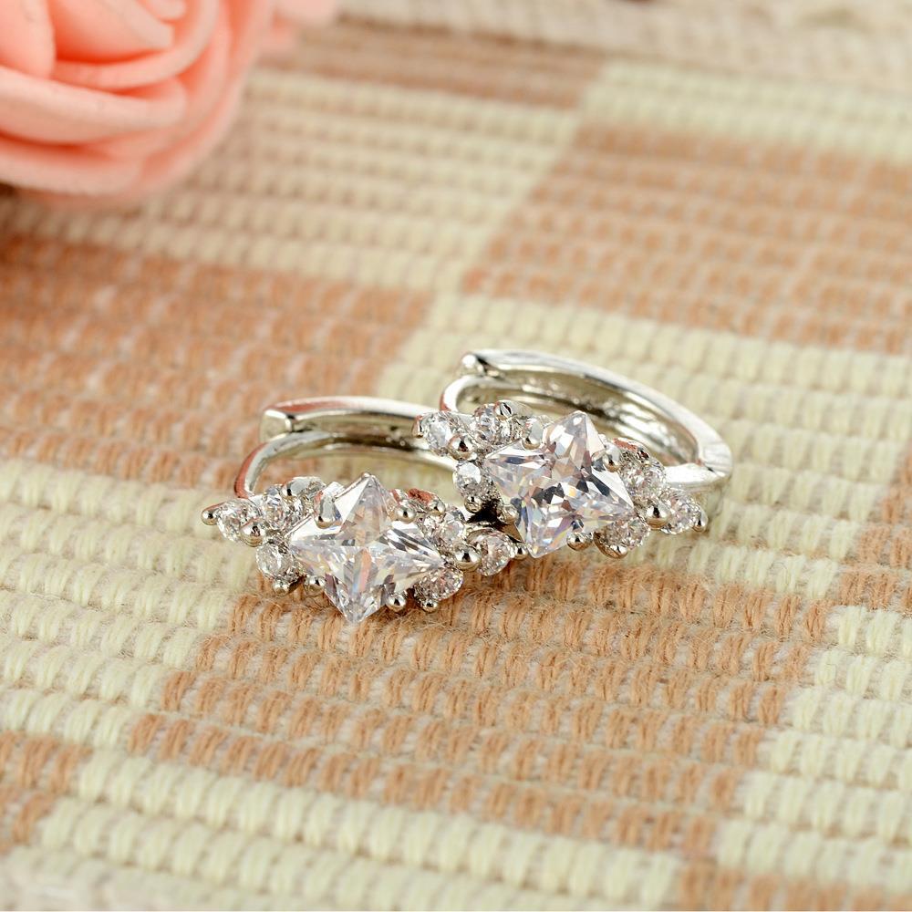 Square Zircon Stud Earrings