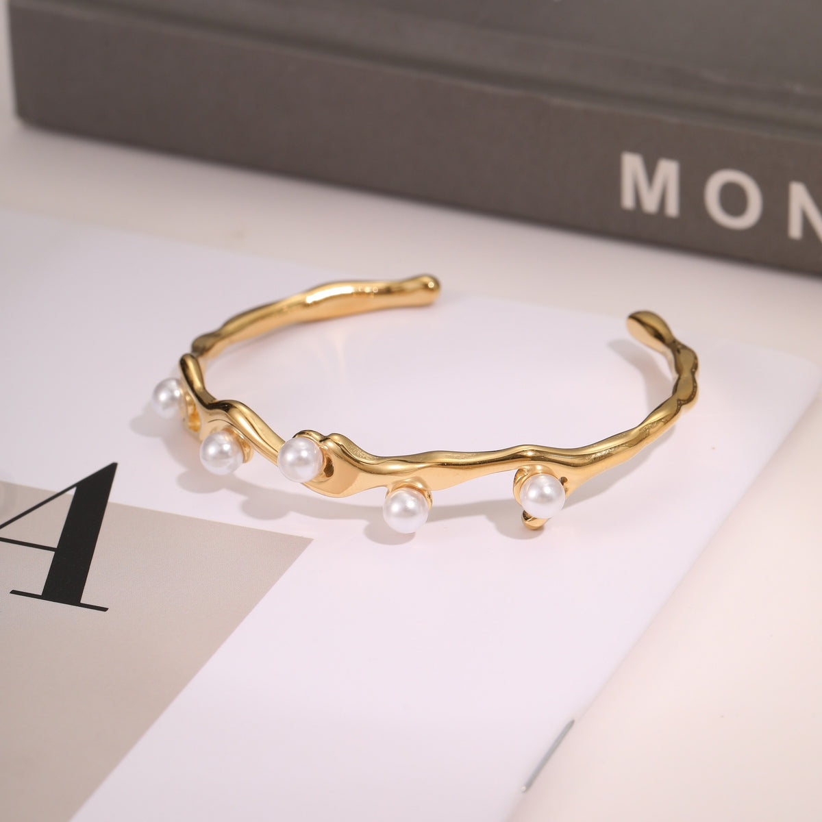 Open Cuff Bangle – 18K Gold-Plated Stainless Steel
