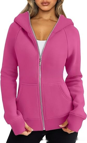 Fleece-Lined Cropped Zip Hoodie – Women's