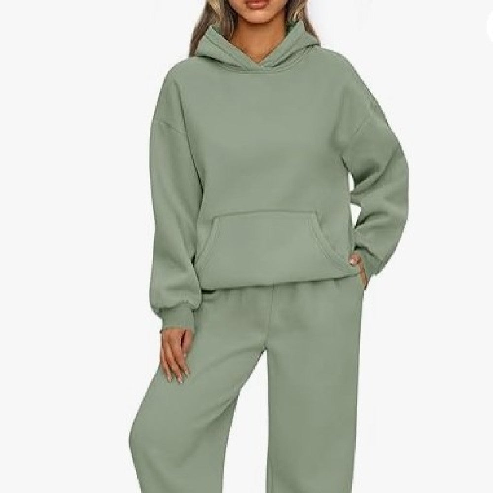 Raglan Hoodie & Jogger Set – Women's Casual 2-Piece