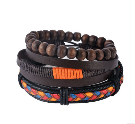Multilayer Leather & Bead Wrap Bracelet – Unisex