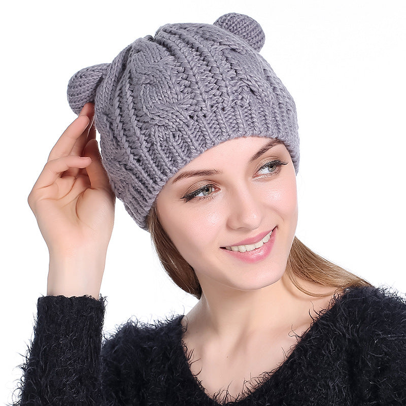 Cat-Ear Knit Beanie