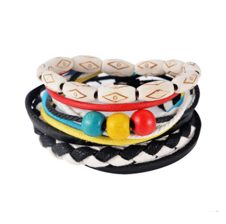 Multilayer Leather & Bead Wrap Bracelet – Unisex
