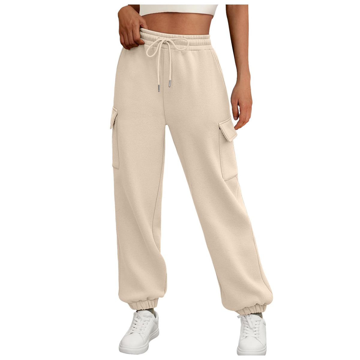 Fleece-Lined Baggy Joggers with Pockets – Women's