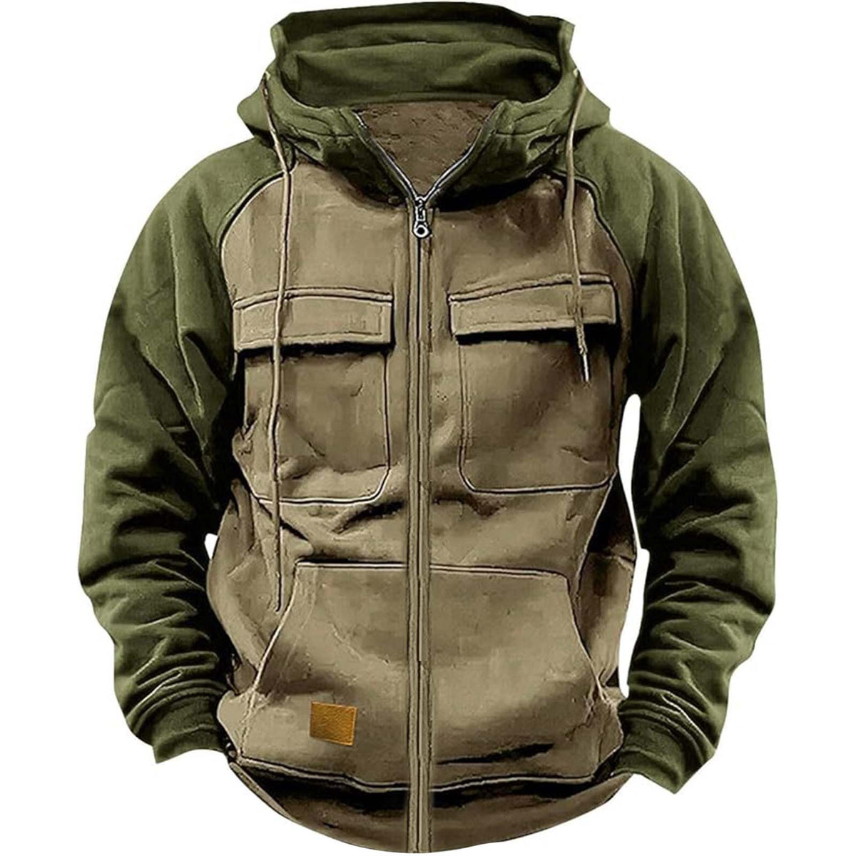 Men's Multi-Pocket Fleece-Lined Utility Hoodie