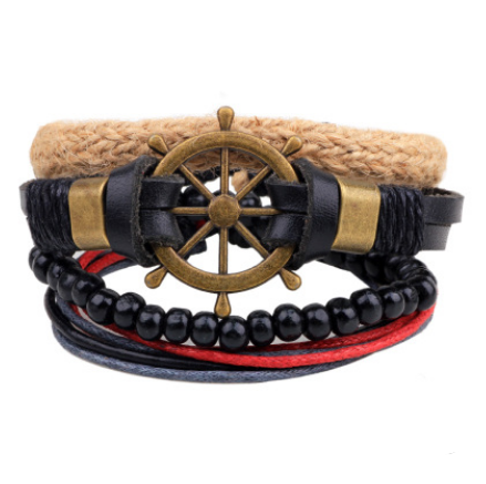 Multilayer Leather & Bead Wrap Bracelet – Unisex