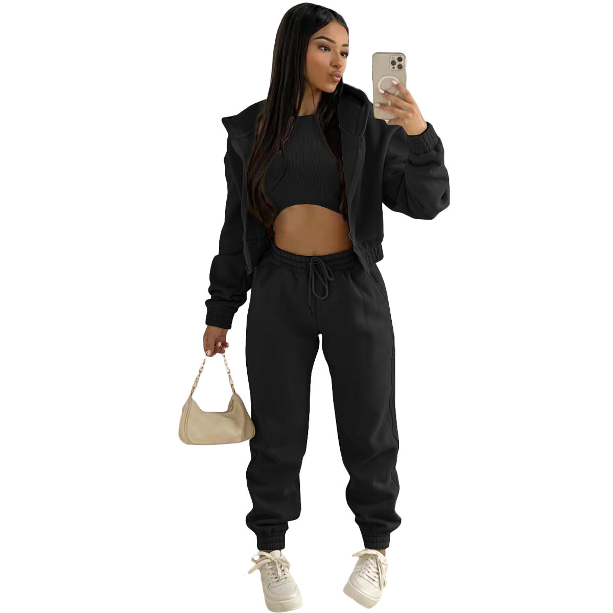 Plush Zip Hoodie & Pants Lounge Set – Women's