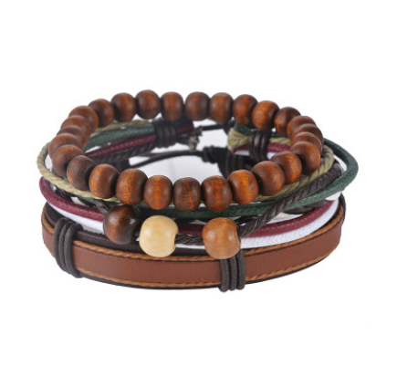 Multilayer Leather & Bead Wrap Bracelet – Unisex