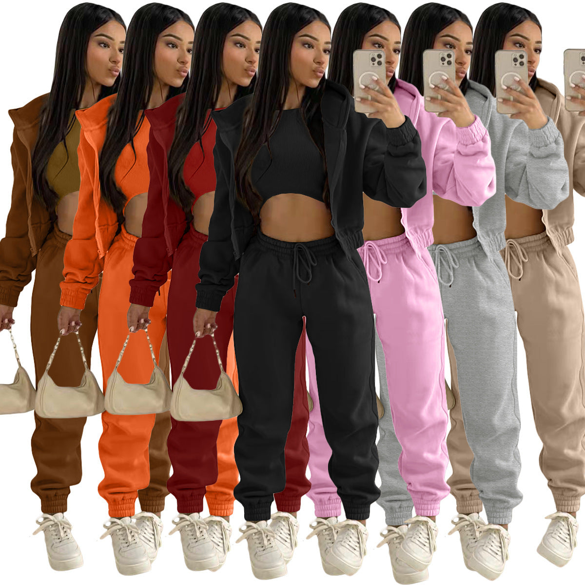 Plush Zip Hoodie & Pants Lounge Set – Women's