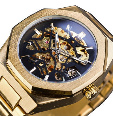 Skeleton Dial Automatic Watch with Leather Strap – Ghana Warehouse