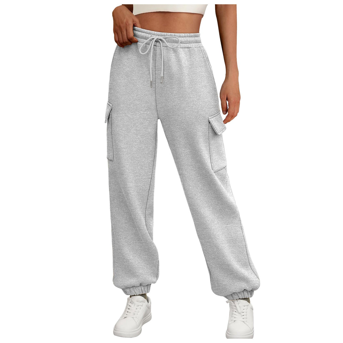 Fleece-Lined Baggy Joggers with Pockets – Women's