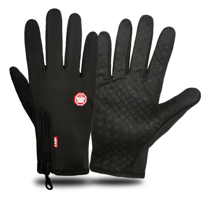 Touchscreen Full-Finger Winter Gloves with Zip Cuff