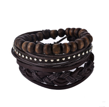 Multilayer Leather & Bead Wrap Bracelet – Unisex