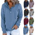 Button-Neck Hooded Sweatshirt with Pockets – Women's – Ghana Warehouse