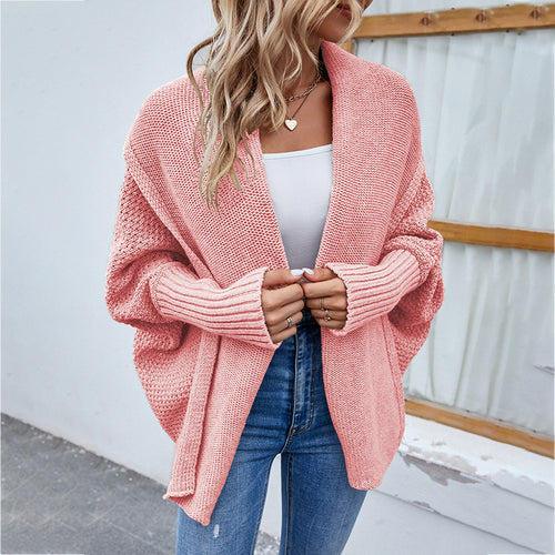 Batwing-Sleeve Lapel Knit Cardigan – Women's