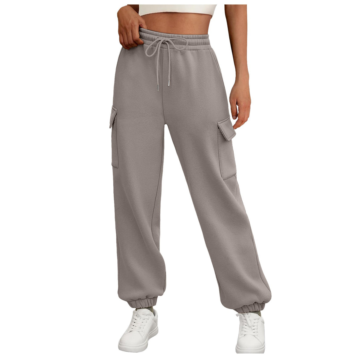 Fleece-Lined Baggy Joggers with Pockets – Women's