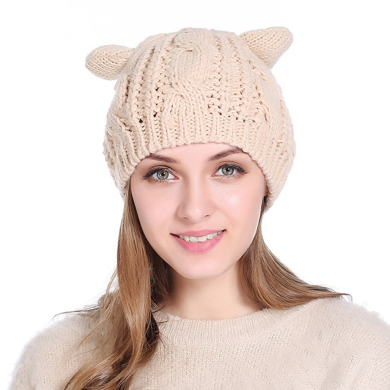 Cat-Ear Knit Beanie