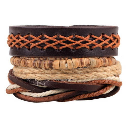 Multilayer Leather & Bead Wrap Bracelet – Unisex