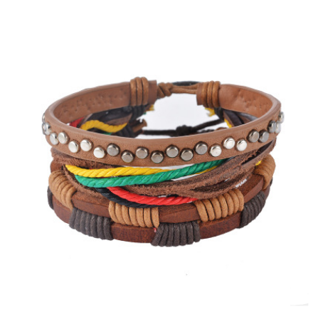 Multilayer Leather & Bead Wrap Bracelet – Unisex