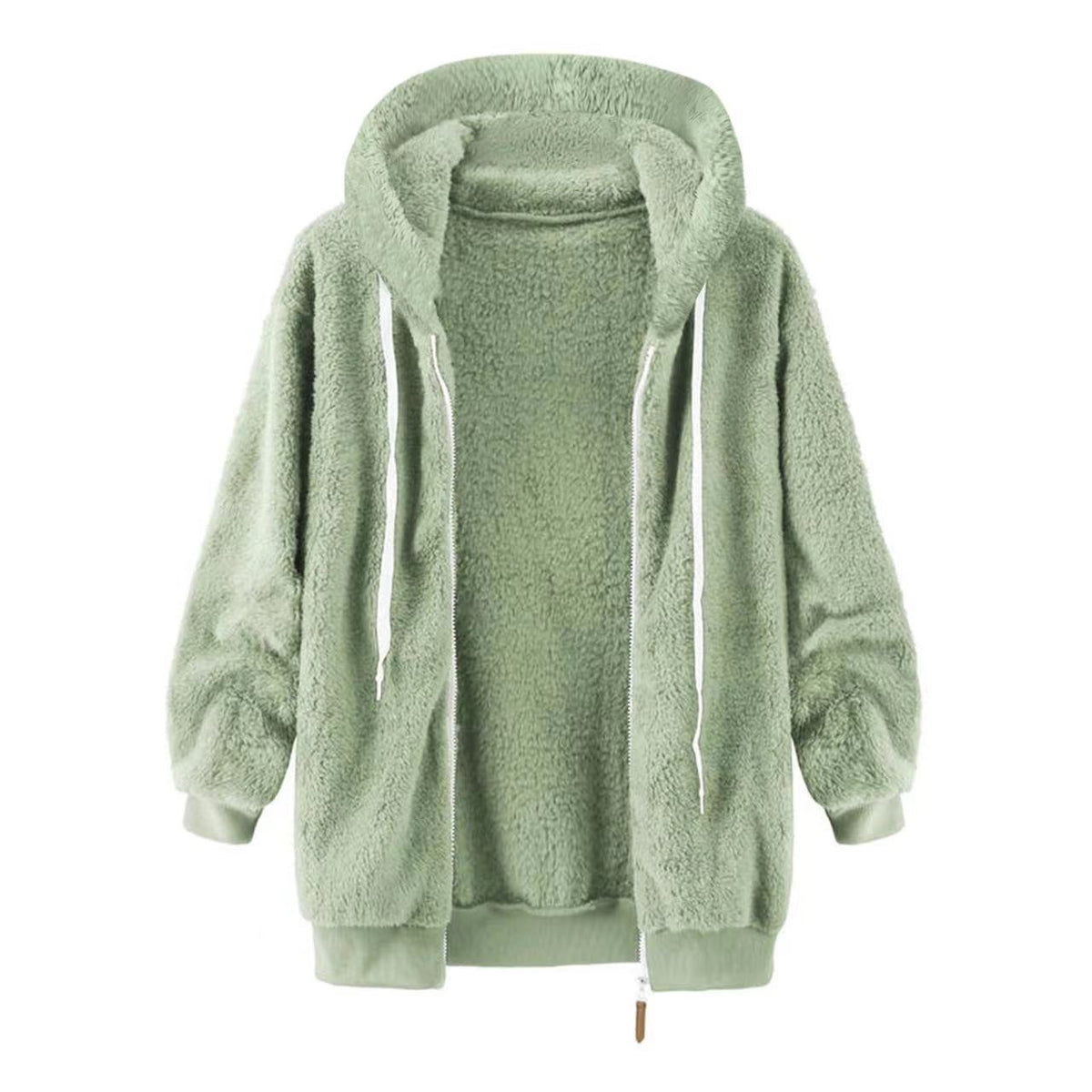 Thick Plush Hooded Teddy Jacket – Women's