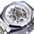 Skeleton Dial Automatic Watch with Leather Strap