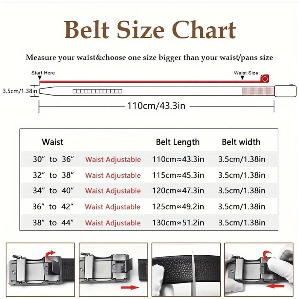 Men's Dress Belt with Anti-Scratch Buckle