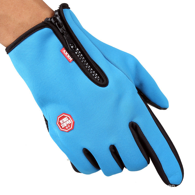 Touchscreen Full-Finger Winter Gloves with Zip Cuff