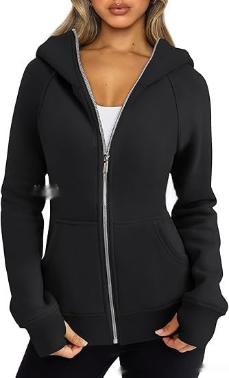 Fleece-Lined Cropped Zip Hoodie – Women's