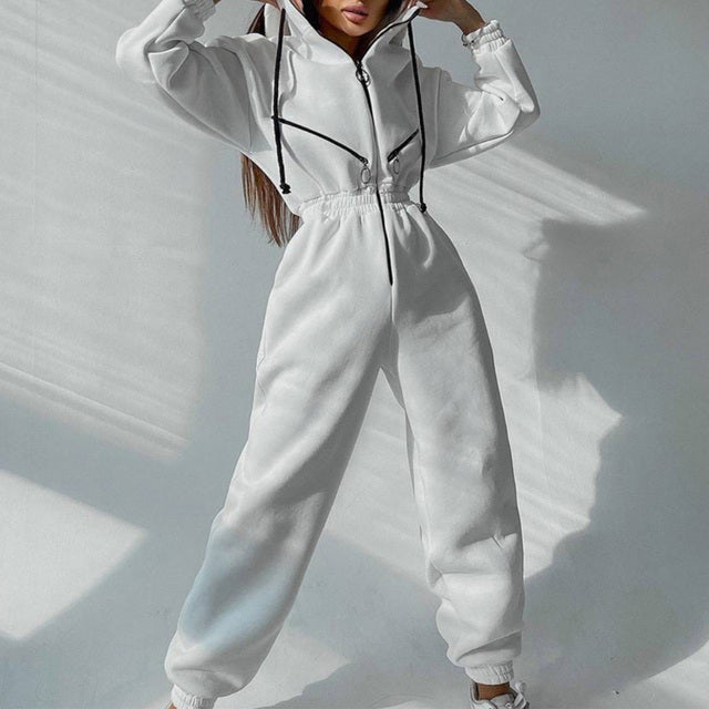 Stand-Collar Zip Jacket & Drawstring Pants Set – Women's