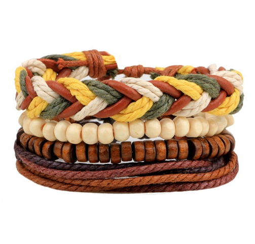 Multilayer Leather & Bead Wrap Bracelet – Unisex
