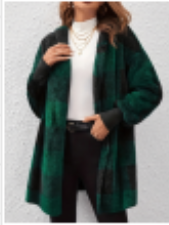 Oversized Plaid Knit Cardigan – Women's
