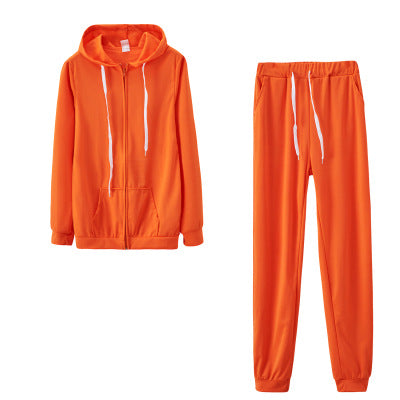 Women's Color-Block Hoodie & Straight-Leg Pants Set
