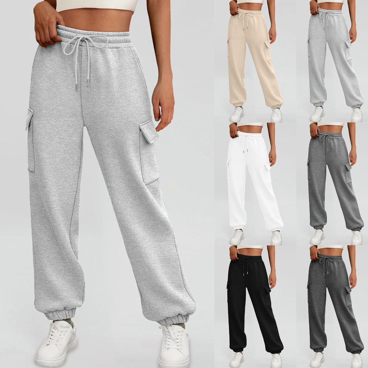 Fleece-Lined Baggy Joggers with Pockets – Women's