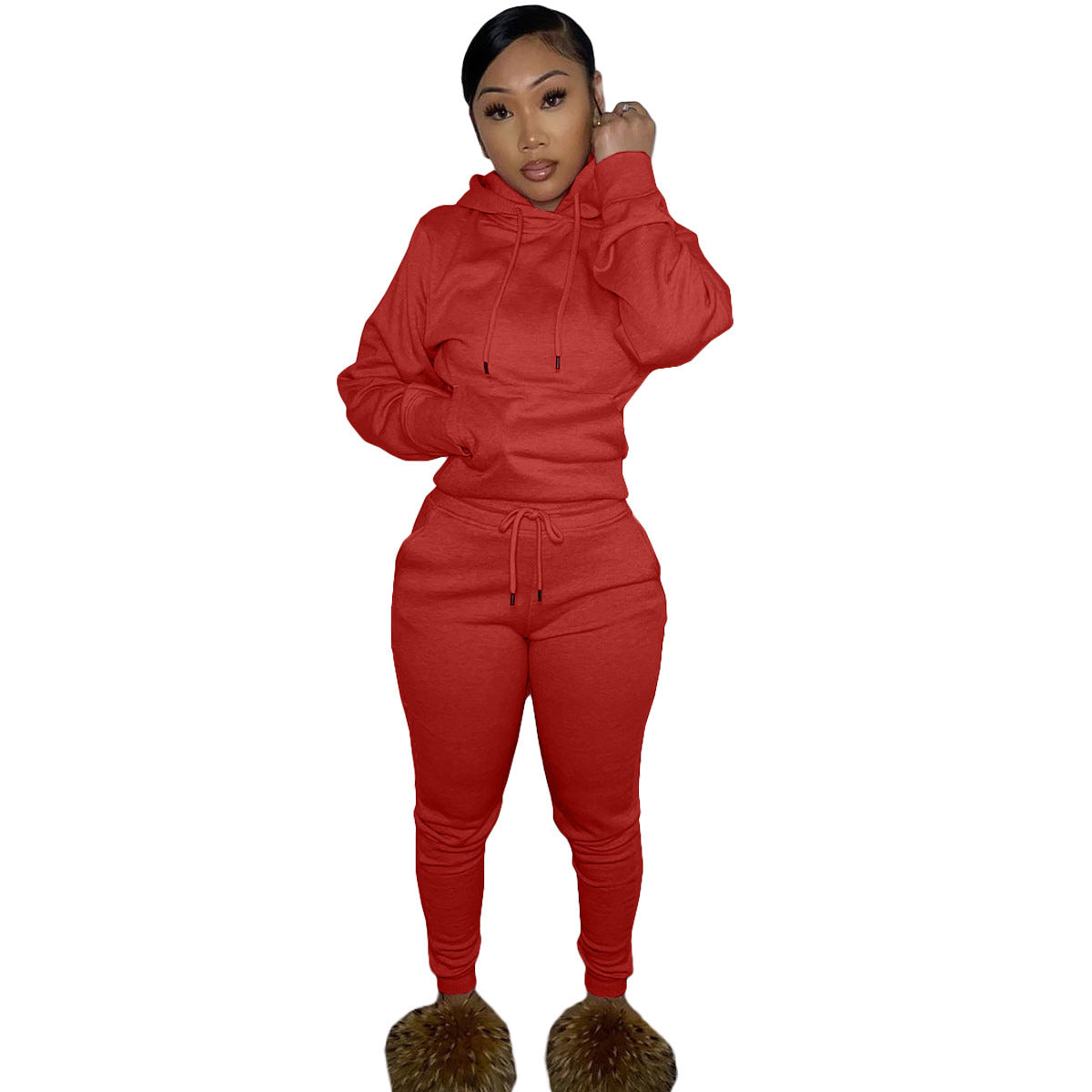 Brushed Fleece Hoodie Set – Women's 2-Piece Sweatsuit