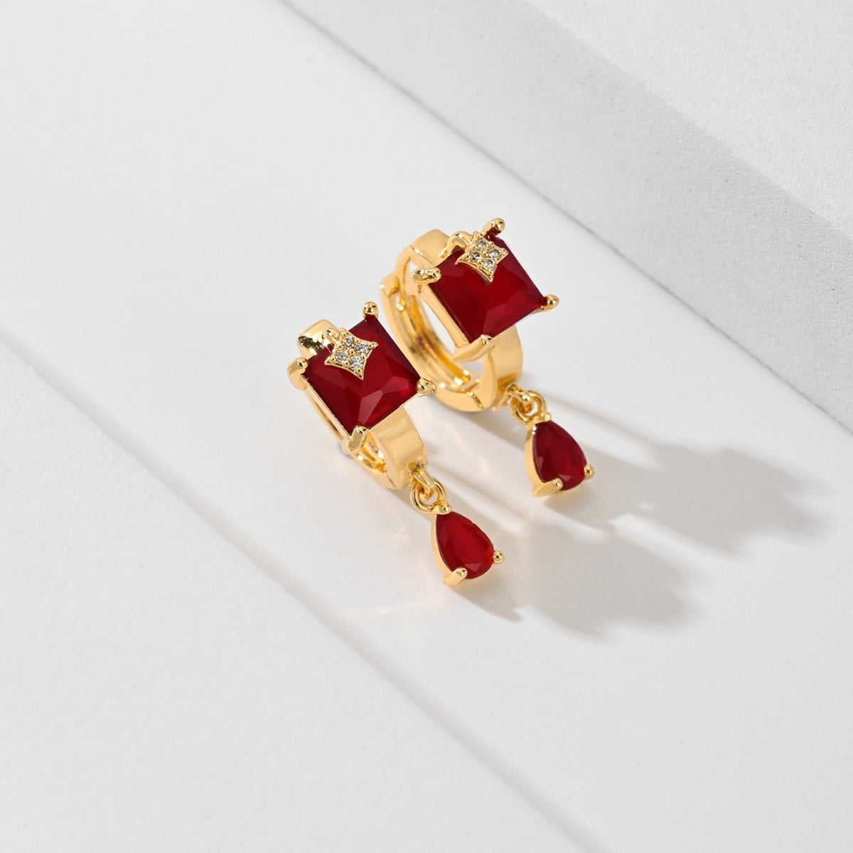 Water-Drop Stud Earrings – Gold-Tone