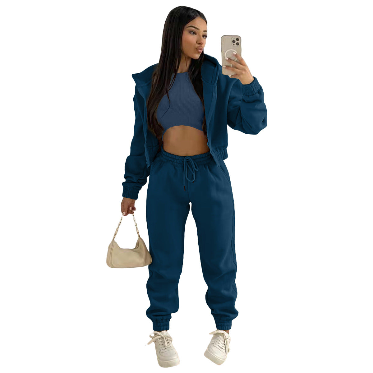 Plush Zip Hoodie & Pants Lounge Set – Women's
