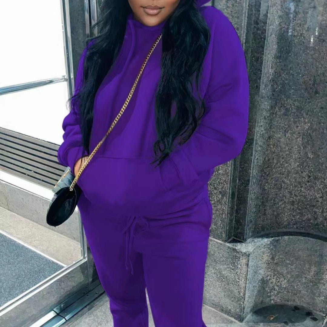 Brushed Fleece Hoodie Set – Women's 2-Piece Sweatsuit