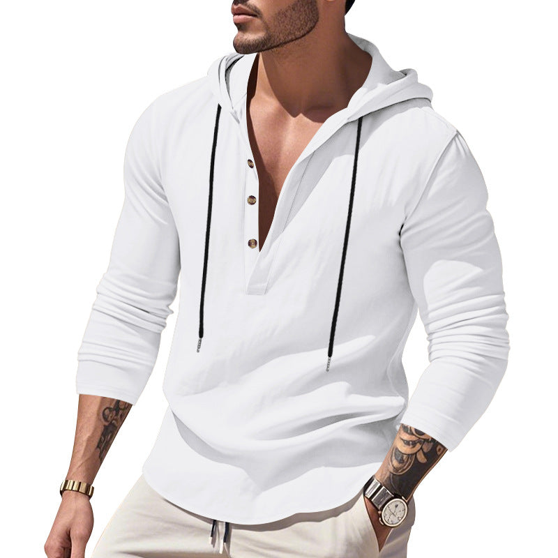 Men's Hooded Long-Sleeve Lightweight Pullover