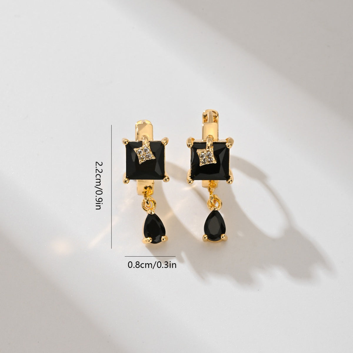 Water-Drop Stud Earrings – Gold-Tone