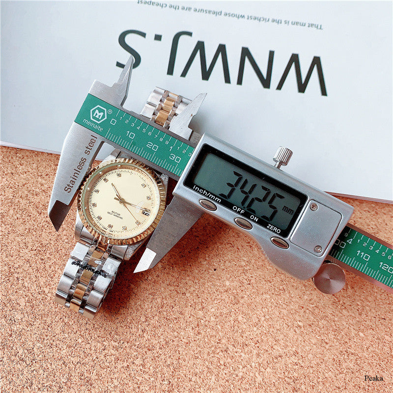 Classic Stainless Steel Automatic Watch for Men – Date & 24-Hour Dial