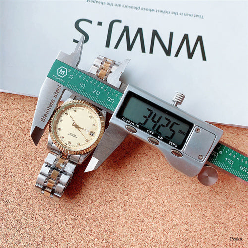 Classic Stainless Steel Automatic Watch for Men – Date & 24-Hour Dial