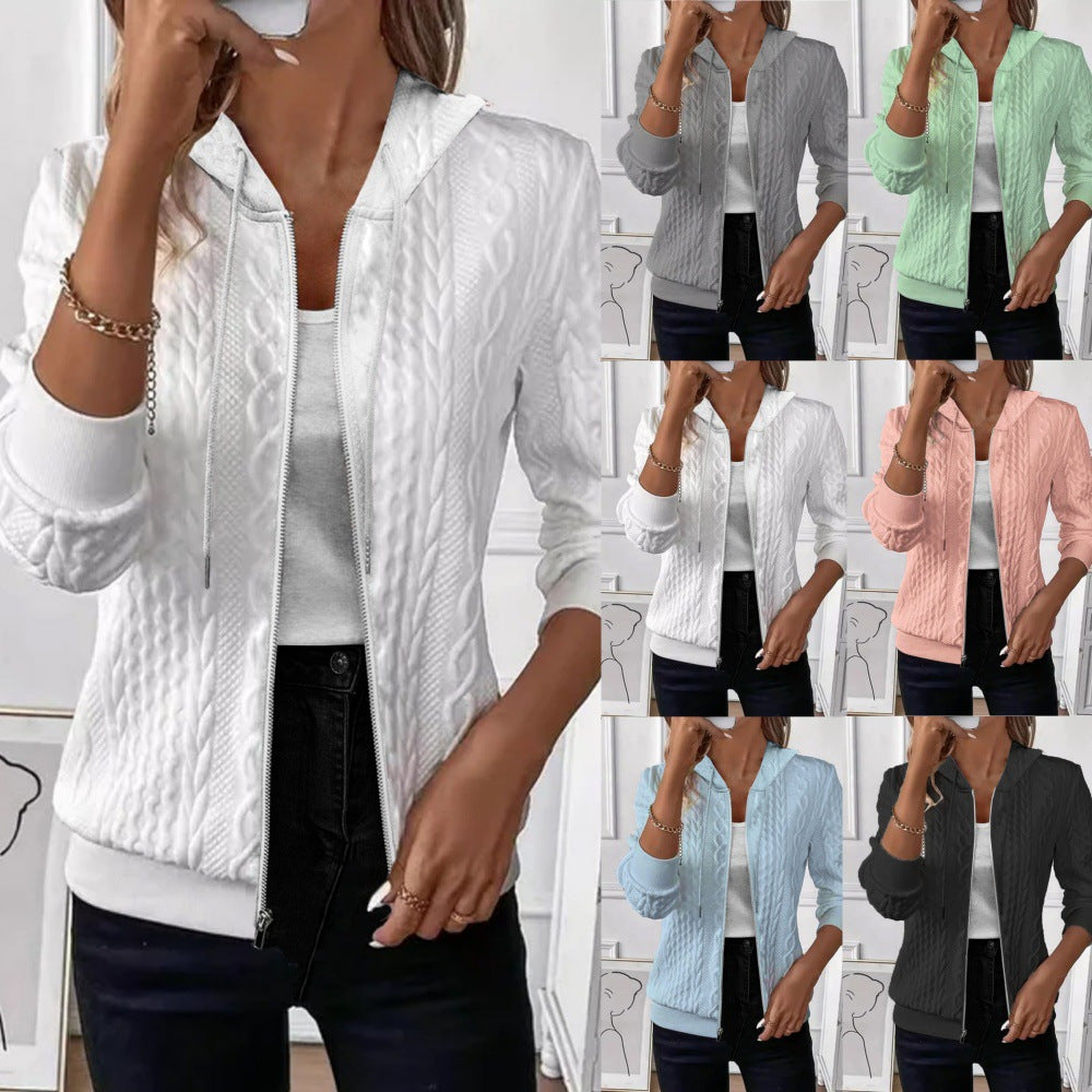 Soft Knit Zip-Up Hoodie Jacket – Women's
