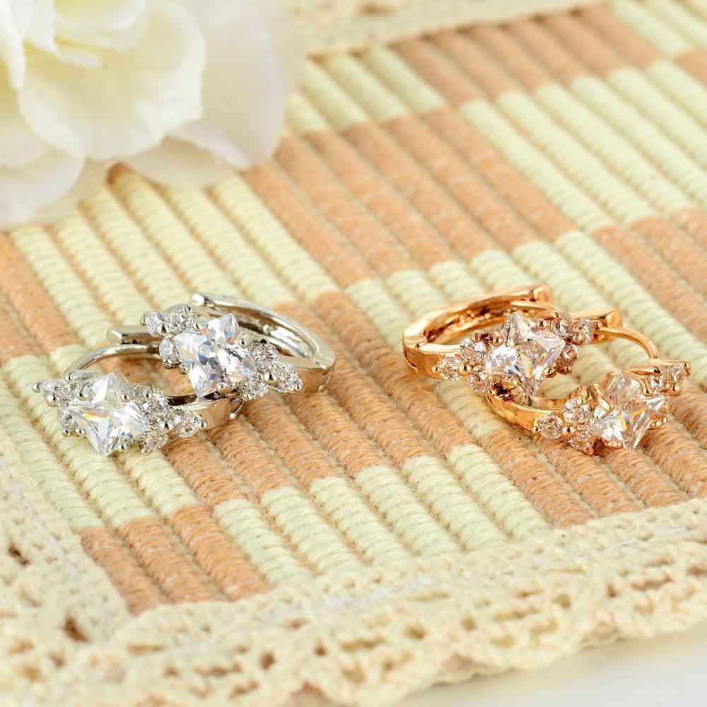 Square Zircon Stud Earrings