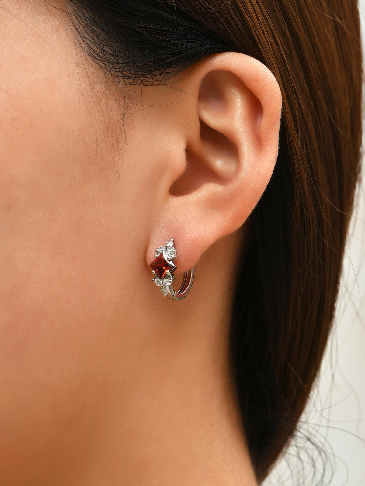 Square Zircon Stud Earrings