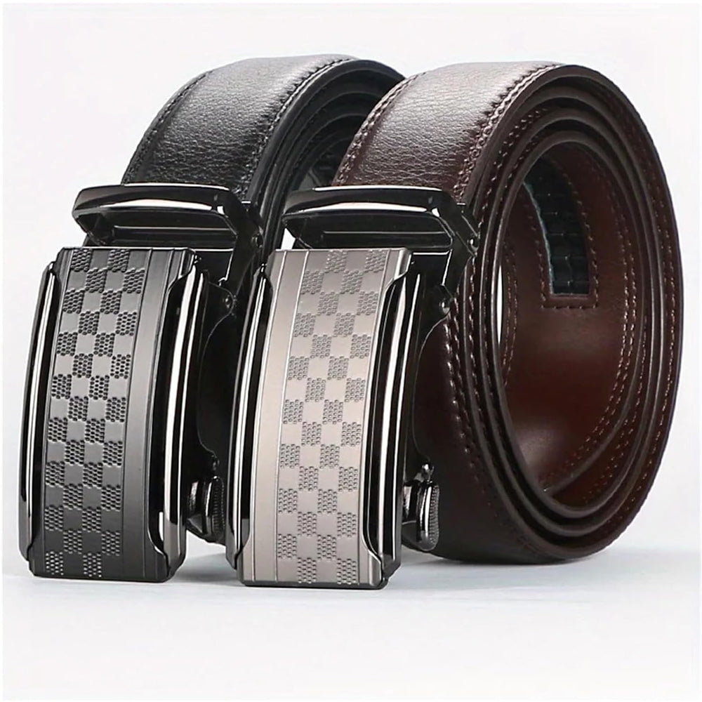 Men's Dress Belt with Anti-Scratch Buckle