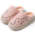 Striped Cat Plush Slippers – Non-Slip, Unisex
