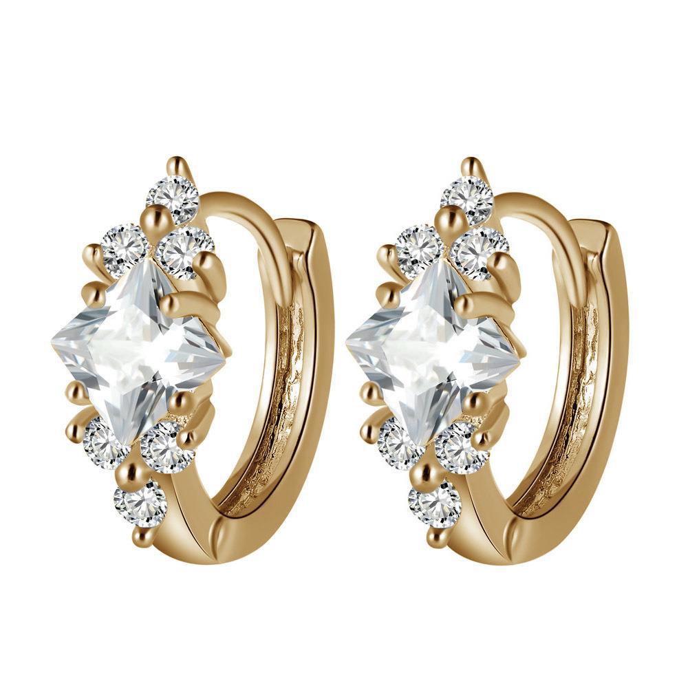 Square Zircon Stud Earrings